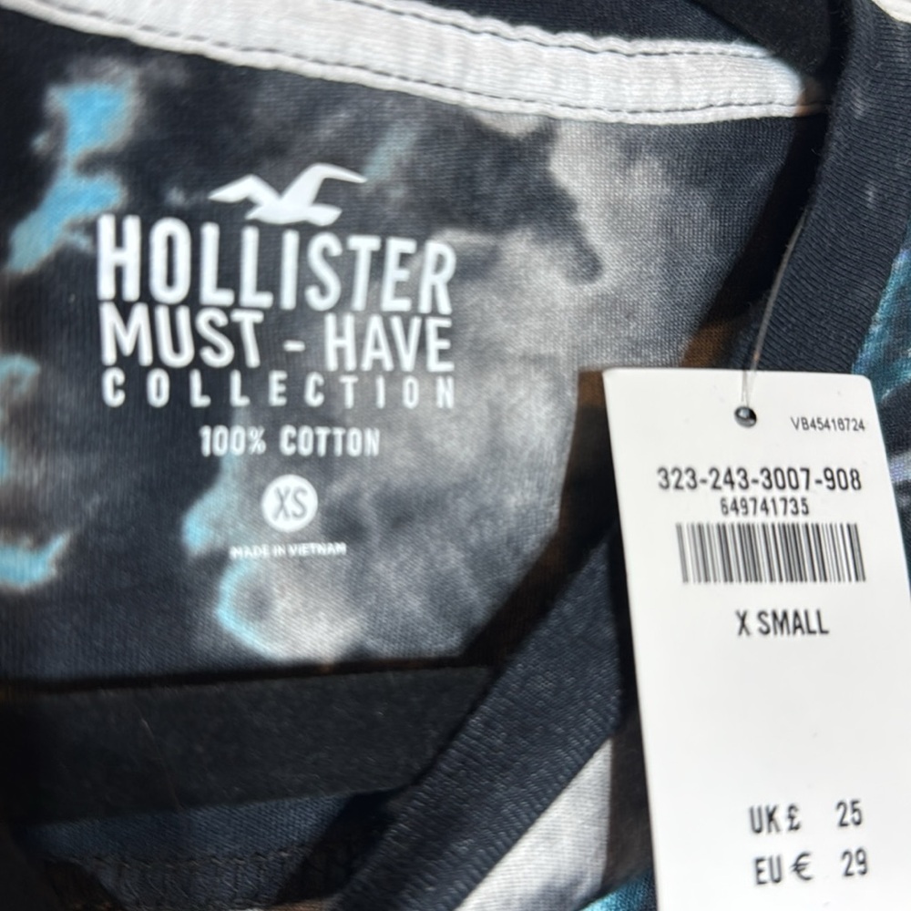 Hollister Must - Have Collection Blue Tie Dye Long Sleeve Size XS - Picture 6 of 7
